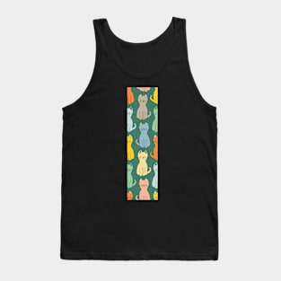 Cool kitty cats in a row enjoying the sunshine Tank Top